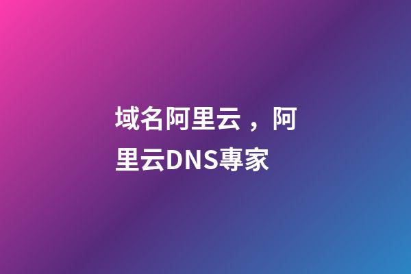 域名阿里云，阿里云DNS專家